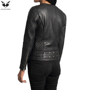 Premium Handmade Good Selling New Arrival OEM ODM Service Urban Style High-Quality Genuine Leather Slim Fit Studded <b>Jackets</b> - Product Image 3