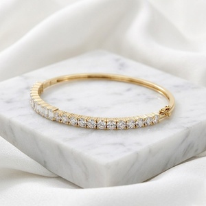 4.00CTW 18K Gold Lab Grown Vintage for Certified Prong Set Diamond <b>Bangle</b> <b>Bracelet</b> - Product Image 2