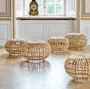 Table basse en rotin canné naturel fait à la main en osier ottoman Table d'appoint ronde tabouret en rotin vintage chaise salon maison cuisine - Product Image 3