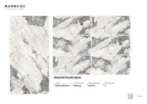 Carreaux de porcelaine brillants de qualité supérieure, format 600x1200, grand format, pour sols et murs, usage intérieur moderne - Product Image 5