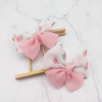 Barrette à cheveux en tissu à nœud floral, mignonne et douce, multicolores pastel, usage quotidien, 10 pièces/ensemble