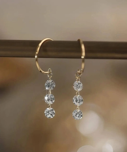 Elegantes Pendientes de Diamantes Cultivados en Laboratorio de Oro de 14K, Corte Brillante, Alta Claridad, Joyería de Diseño para Mujer, para Fiestas, Regalo de Lujo - Product Image 3