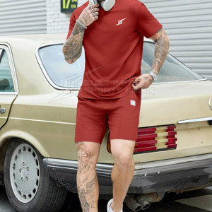 Casual <b>Men</b> <b>Shorts</b> <b>and</b> <b>T</b>-<b>Shirt</b> Set Summer 100% Cotton Breathable High Quality Daily Use - Product Image 5
