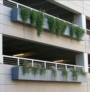 Balcony <b>Railing</b> Hanging Rectangular Planter Box Outdoor Metal Flower Pot Commercial Building Garden Container - Product Image 3