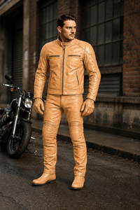 Combinaison de moto en cuir de vache véritable Lazib pour homme, veste et pantalon de motard urbain, fournisseur OEM en gros sur mesure - Product Image 4
