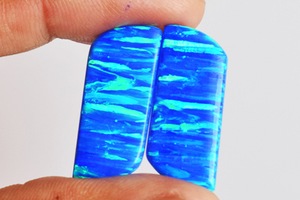 2026 Fashionable Handmade Natural Fire <b>Opal</b> Cabochon <b>Blue</b> Fancy Cut Loose Gemstones For Jewelry Making Pair With Loose Gemstones - Product Image 2
