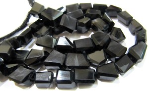 Perles de spinelle noire naturelle découpées au laser de 10 mm à 12 mm - Product Image 3
