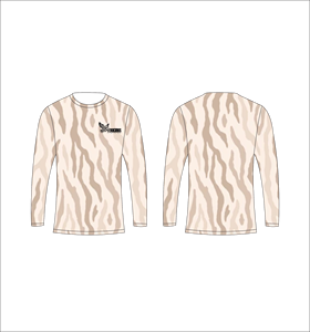 Custom Sublimated Long Sleeve T <b>Shirt</b> Beige <b>Zebra</b> Pattern Crew Neck Performance Sports Wear Ferocious Clothing Bulk Wholesale - Product Image 1