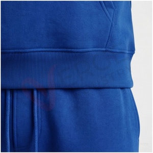 Ensemble de survêtement bleu à capuche pour homme, manches longues, couleur unie, respirant, coupe décontractée, pour l'automne, avec cordon de serrage - Product Image 5