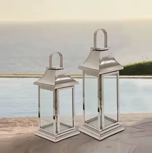 Classic Luxury Nickel Finished Stainless Steel <b>Lantern</b> Decorative Tabletop Lights for Home Party Wedding Decor Hot Arrival - Product Image 6