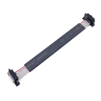 Cable plano de 10 pines, 2.54mm, 28 AWG, hembra a hembra, conector IDC, gris, para control de señal interno en placas PCB