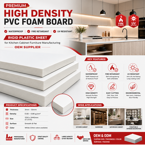Premium High Density PVC Foam Board Oil Resistant Waterproof Fire Retardant UV Resistant Rigid <b>Plastic</b> Sheet 8-18mm Thickness - Product Image 1