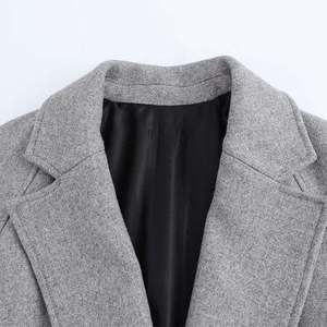 Elegante Abrigo Largo de Algodón y Lana, Chaqueta de Invierno, Corte Entallado, Gabardina de Moda para Mujer, Ropa Casual - Product Image 4