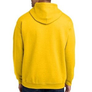 Sudadera con Capucha de Forro Polar Amarillo Sólido para Hombre, Corte Regular, Informal, de Punto, Manga Larga - Product Image 1