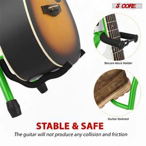 5Core Foldable <b>Padded</b> Guitar <b>Stool</b> with Backrest & Foot Rest for Musician - Product Image 5