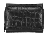 Dompet Kulit Asli Motif Buaya Custom, Warna Hitam, Logo Custom, Label Pribadi, OEM, Grosir, Mewah, Ukuran Kecil