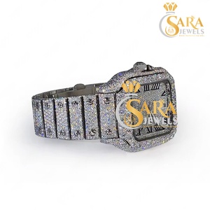 Luxury Moissanite Diamond <b>Watch</b> <b>Custom</b> Hip Hop Style 41mm Square Dial Stainless Steel Band Quartz Movement Waterproof New - Product Image 4
