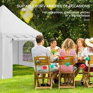 Grande Tenda per Feste 6,8m x 5m con 2 Porte in Acciaio e Tessuto in PVC, Include Borse per il Trasporto, Ideale per Matrimoni, Barbecue ed Eventi - Product Image 4