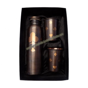 Juego de regalo de botella de agua de cobre Tradnary al por mayor más vendido con vidrio para un mejor rendimiento digestivo - Product Image 1