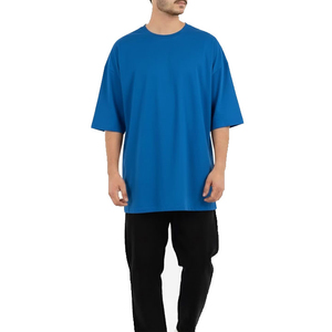 เสื้อยืดคอกลมโอเวอร์ไซส์สำหรับผู้ชาย ทรงหลวม ผ้าฝ้าย แขนสั้น สวมใส่สบาย ระบายอากาศได้ดี แฟชั่นเสื้อท่อนบนสำหรับฤดูร้อน ใส่ได้ทุกวัน - Product Image 5