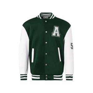 Best Selling High Street Gents Varsity Jackets Comfortable Casual Winter Baseball Jackets Stand Light <b>Wool</b> <b>Fabric</b> Plain Dyed - Product Image 1