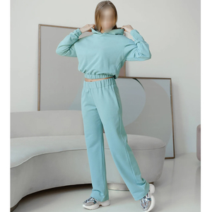 Buen Proveedor, Novedad 2026, Ropa Casual Más Vendida, Sudadera Corta y Pantalones de Corte Holgado, Tallas Grandes, Chándal de Mujer de la Mejor Calidad - Product Image 1