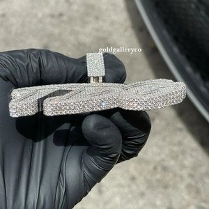Hiphop Cubic Zirconia <b>Belt</b> <b>Buckle</b> <b>Silver</b> Tone Iced Out Bling Diamond Micro Insert Fashion Rock Style - Product Image 2