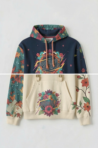 Sweat-shirt à capuche imprimé floral Journey Ahead pour homme, coupe classique, décontracté, automne, polyester, French Terry, avec poches - Product Image 2