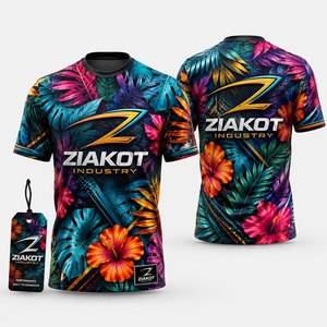 ZIAKOT industry New design Men's New Design Custom 3D Pattern Design Tropical Hawaii Palm Leaves Performance <b>T</b>-<b>Shirt</b> - Product Image 1