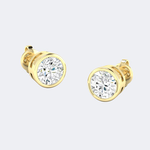 ต่างหูกระดุม1.00 CTW แบบกรอบกลม - Product Image 4