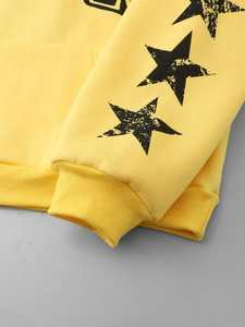 Conjunto Deportivo de Alta Calidad para Hombre, Sudadera Holgada y Pantalones Estilo Urbano, Chándal Holgado con Estampado Amarillo para Hombre - Product Image 4