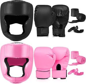 14 Pcs Boxing Kit for Beginners 16oz <b>Gloves</b> Headgear Helmet Hand Wraps Mouth Guards Equipment with premium quality - Product Image 4