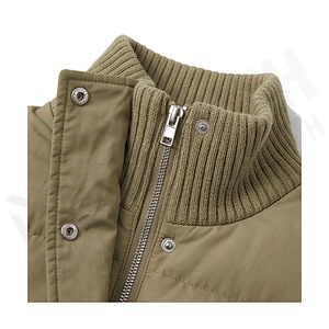 Women's Quilted Puffer Jacket Solid Color Stand Collar Full Sleeve Winter Warm Thick Windproof Zipper Closure Short Length - Product Image 4