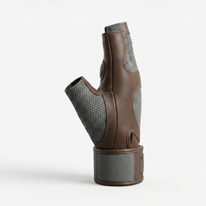Guantes de Gimnasio Unisex de Medio Dedo, de Cuero PU, con Palma Acolchada, Agarre Antideslizante, Transpirables, con Soporte para Muñeca, para Entrenamiento Físico - Product Image 4