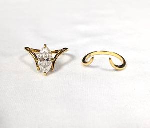 Bague de fiançailles solitaire en moissanite taille marquise 1,50 carat, style vintage chrétien, cadeau d'anniversaire de mariage, or jaune massif 14 carats - Product Image 4