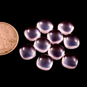 6X6MM Natural Rose Quartz Square <b>Cushion</b> Cabochon Flat <b>back</b> Calibrated Loose Gemstone Jewelry Making Wholesale Lot - Product Image 1
