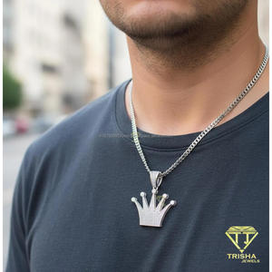 Pendentif Couronne Iced Out avec Diamant de Laboratoire en Argent Sterling 925 – Bijou de Luxe Hip Hop Tendance - Product Image 3