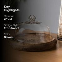 Premium Umweltfreundlicher Handgefertigter Rustikaler Akazienholz-Kuchenständer mit Acrylabdeckung Eleganter Dessert-Präsentationsständer von Curio Craft
