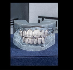 Vvs Moissanite Custom Hip Hop Iced Out 925 Parrillas de plata esterlina Ajuste de joyería de oro Dientes Boca Grillz - Product Image 2