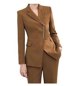 Traje Formal de Negocios para Mujer, Corte Entallado, Traje de Novio para Boda, Traje de Novio de un Solo Pecho, Listo para Enviar al por Mayor, Abrigo Rojo - Product Image 4