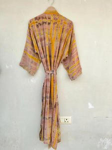 Kimono vintage fait à la main en soie Tye Dye pour elle robe de lune de miel kimono à fleurs en soie pour la plage - Product Image 2