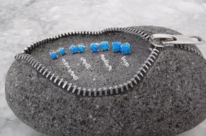 Blue Opal Earrings Sterling <b>Silver</b> Sparkly Round Opal Earrings October Birthstone Jewelry Affordable Gift - Product Image 2