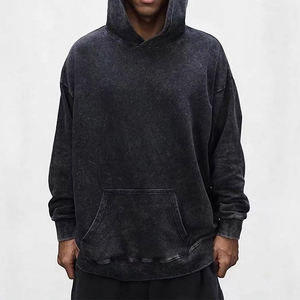 Sweat à capuche d'hiver pour homme, coupe classique, délavé à l'acide, effet vieilli, avec double fermeture éclair et impression numérique - Product Image 3