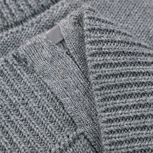 Suéter Cárdigan de Lana Acrílica Gris para Hombre, con Cierre Completo, Bolsillos y Cuello Redondo, para Invierno - Product Image 6