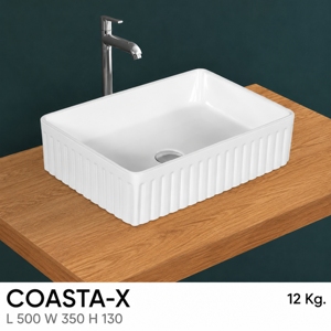 อ่างล้างหน้าแบบตั้งพื้น COASTA-X รุ่น Polished Vessel ความจุ 12 ลิตร ดีไซน์ทันสมัยสำหรับล้างมือ - Product Image 2