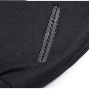 Chaqueta Varsity Negra para Hombre con Mangas de Cuero Sintético, Estilo Clásico de Béisbol, Chaqueta Informal - Product Image 3