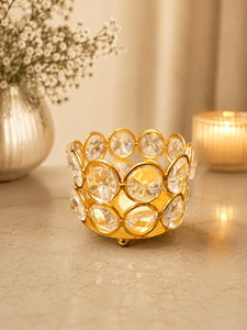 Juego de 6 Portavelas de Cristal Dorado, Portavelas Decorativos de Lujo para Decoración del Hogar y Bodas, Portavelas de Metal - Product Image 4