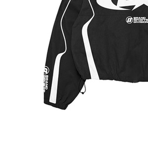 Sweat à capuche court noir coupe droite pour homme, style streetwear, coupe-vent, fermeture éclair, imprimé graphique blanc, 100 % coton, séchage rapide, léger - Product Image 4