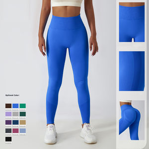 Leggings de compression décontractés taille haute élastique pour femmes, en Spandex/Polyester, longueur cheville, pour entraînement et sport, vente en gros - Product Image 2