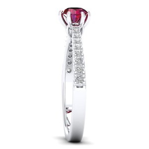 REYES Elegant Design <b>925</b> Sterling <b>Silver</b> Natural Ruby Gemstone <b>Rings</b> For Women Moissanite Engagement Gift <b>Ring</b> Fine Jewelry - Product Image 3
